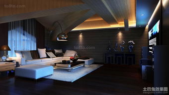 新中式別墅客廳吊頂造型效果圖片